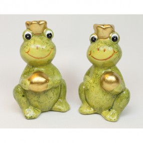 Frog king with golden ball 7,5x5cm, 2 assorted